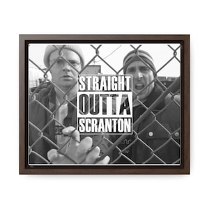 The Office Framed Canvas - Straight Outta Scranton - Electric City Mock Album Cover - 8x10&quot; framed canvas