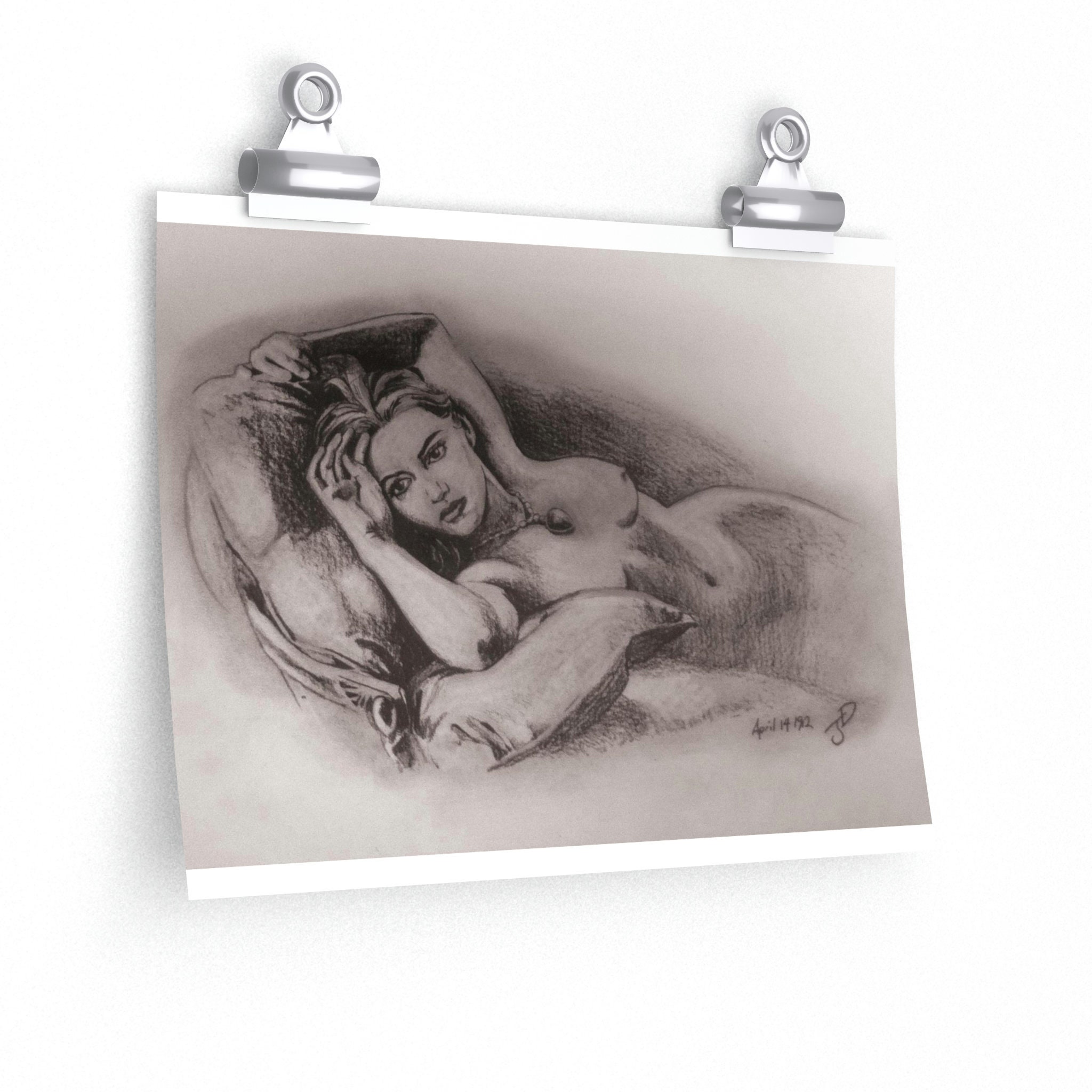 Titanic Rose Nude Drawing Kate Winslet Portrait Vintage -  Norway