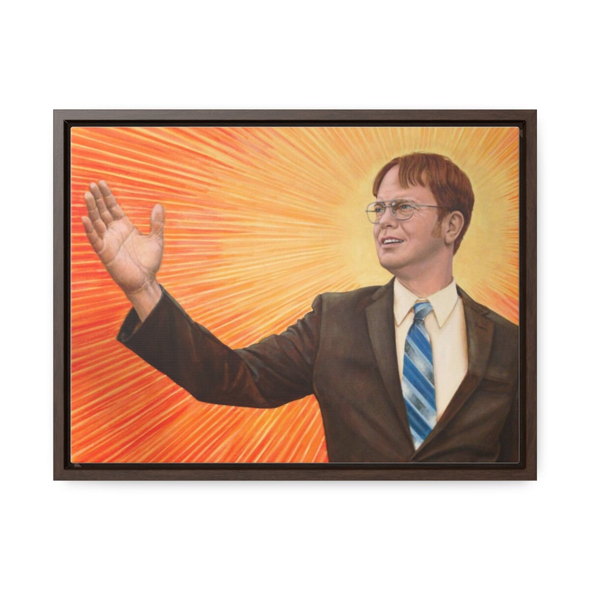 Dwight painting the office