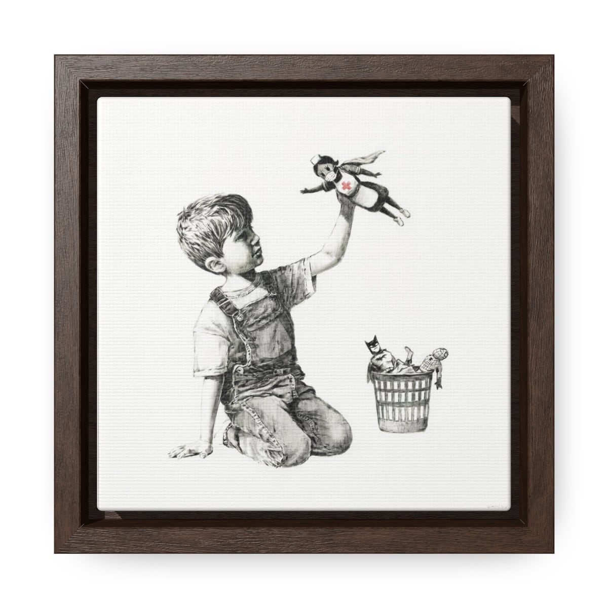 Banksy Game Changer - Framed Canvas - Honoring Nurses and