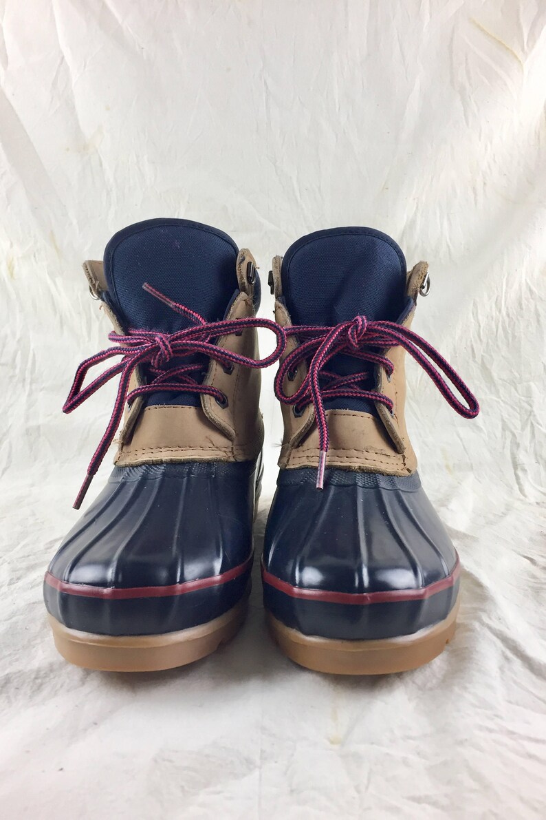 Vintage 1980's Lands End Rain Boots Duck Boots in Navy | Etsy
