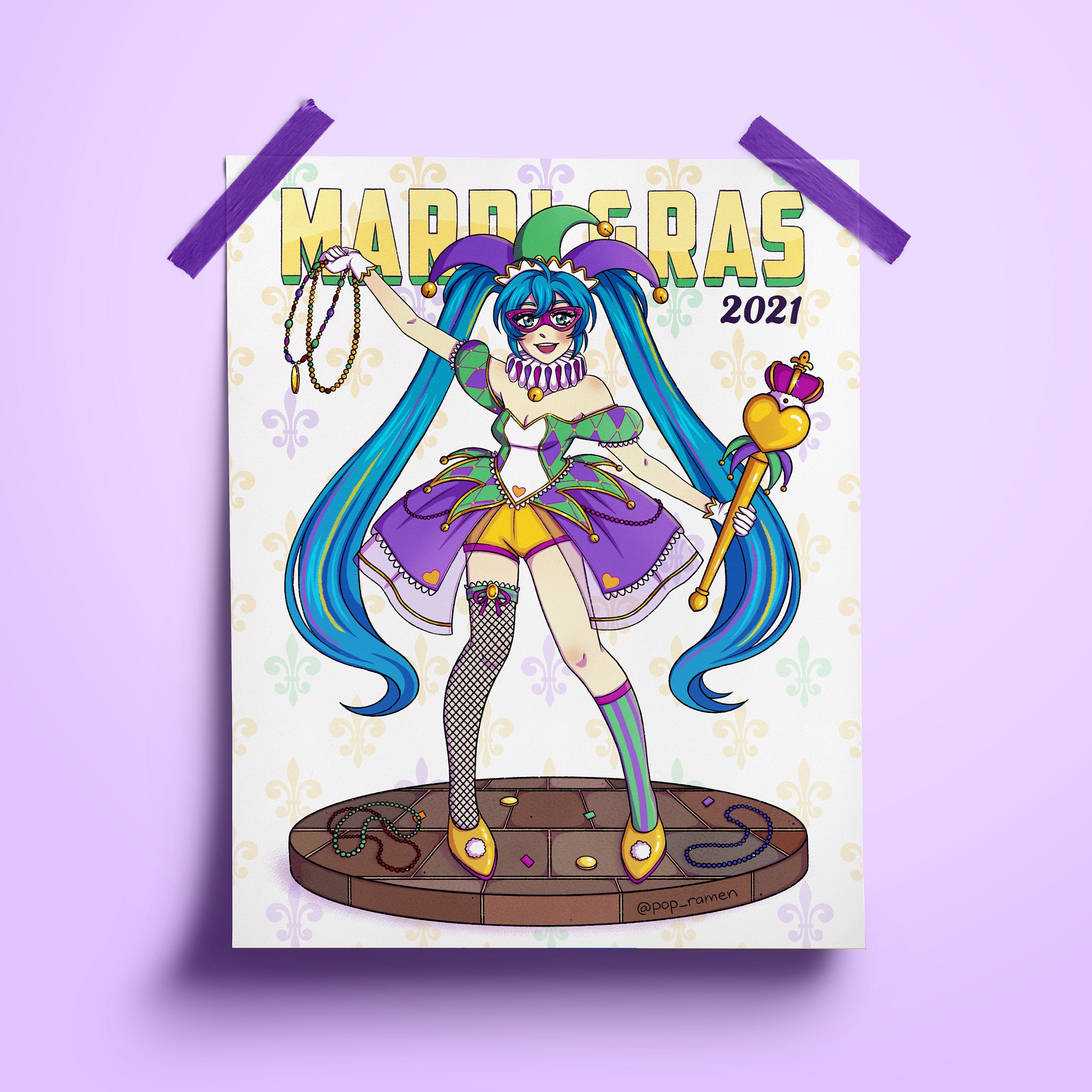 Mardi Gras Miku: 2021 Print [8.5x11] (preorder Through Feb 25th) - Etsy  Canada