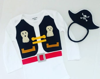 Halloween Pirate Costume, Baby boy Pirate Outfit, Halloween Baby Pirate, Baby Pirate headband hat Clothes, Baby Pirate Costume, Baby Costume