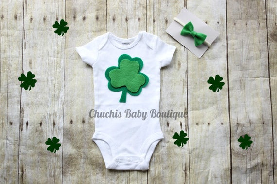 baby girl shamrock outfit