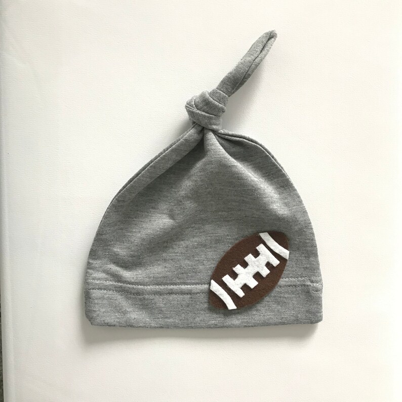Baby First Football season Baby football hat Knot hat First Game Baby Boy Knot Baby Girl Knot Hat Newborn Football Knot Hat