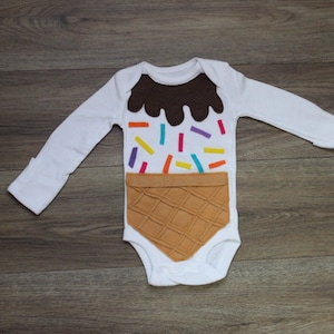Halloween Ice Cream Costume, Baby Bodysuit Ice cream, Baby Chocolate Ice Cream, Baby Halloween Costume, Summer Ice cream, Halloween Outfit