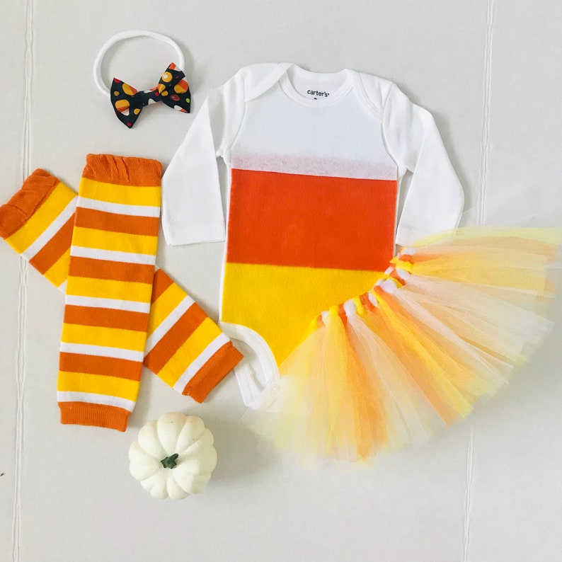 Baby Halloween Candy Corn Costume Outfit With Headband Baby Etsy