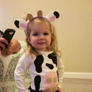 Halloween Baby  Cow Costume, Halloween Cow Costume, Cow outfit with headband does NOT include the tutu skirt, Baby Costume Cow, Cow Costume