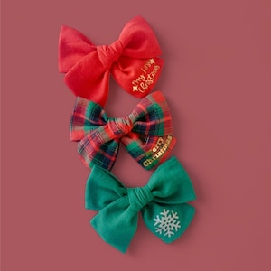 My First Christmas bow Merry Christmas 2023 Girl Bow Baby holiday bow Headband bow Christmas bow Trendy Hair Clip bow Baby girl bow Vinyl