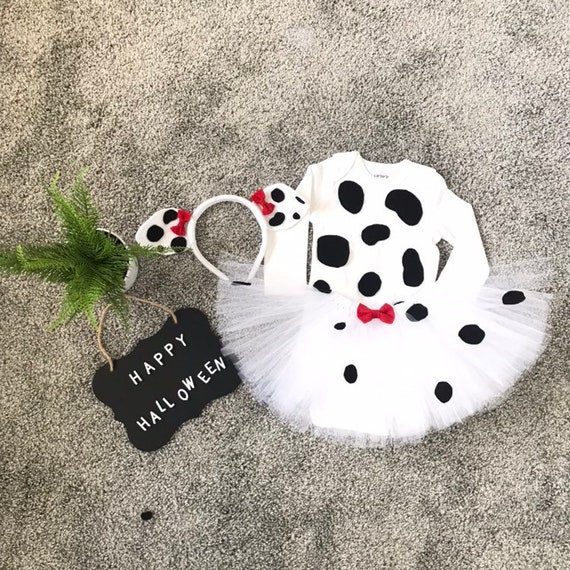 Baby Halloween Dalmatian Dog Costume outfit with headband Etsy