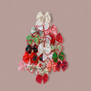 Merry & Bright Collection Christmas 2023 bow Girl Bow Baby holiday bow Headband bow Christmas bow Trendy Hair Clip Handtie bow Baby girl bow