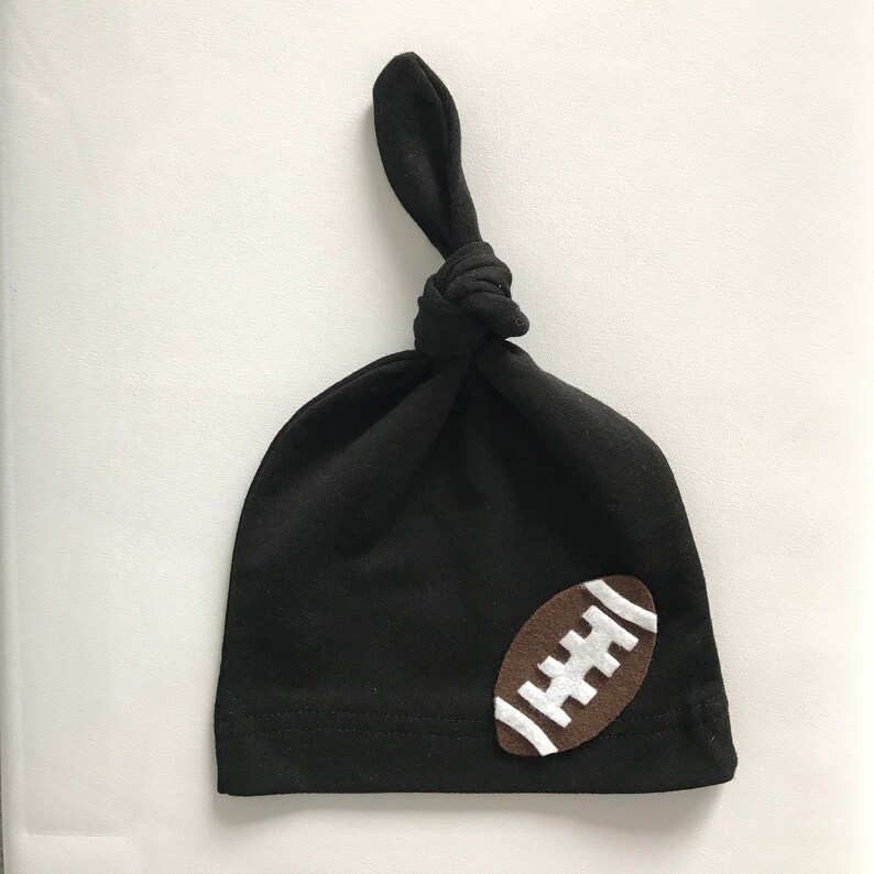 Baby First Football season Baby football hat Knot hat First Game Baby Boy Knot Baby Girl Knot Hat Newborn Football Knot Hat