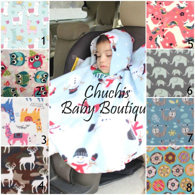 Rts Car Seat Poncho Winter Infant Llama Cat Owl Deer Camouflage Kid Fleece
