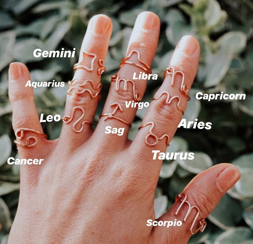 Leo Astrology Zodiac Wire Rings Leo Ring Zodiac Sign Leo Etsy