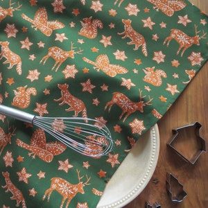 FOX WINTER FOREST Linen Kitchen Towels - Exclusive Designs Tea