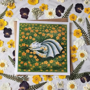 Ranúnculo el Dragón - Tarjeta de felicitación / Tarjeta en blanco / Criatura mítica adorable