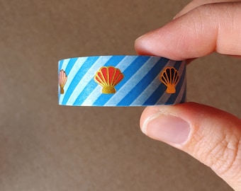 Seaside Shell Washi Tape / Seconds Sale / Beach Mermaid Sea / Scrapbooking Journaling Paper Craft Tape