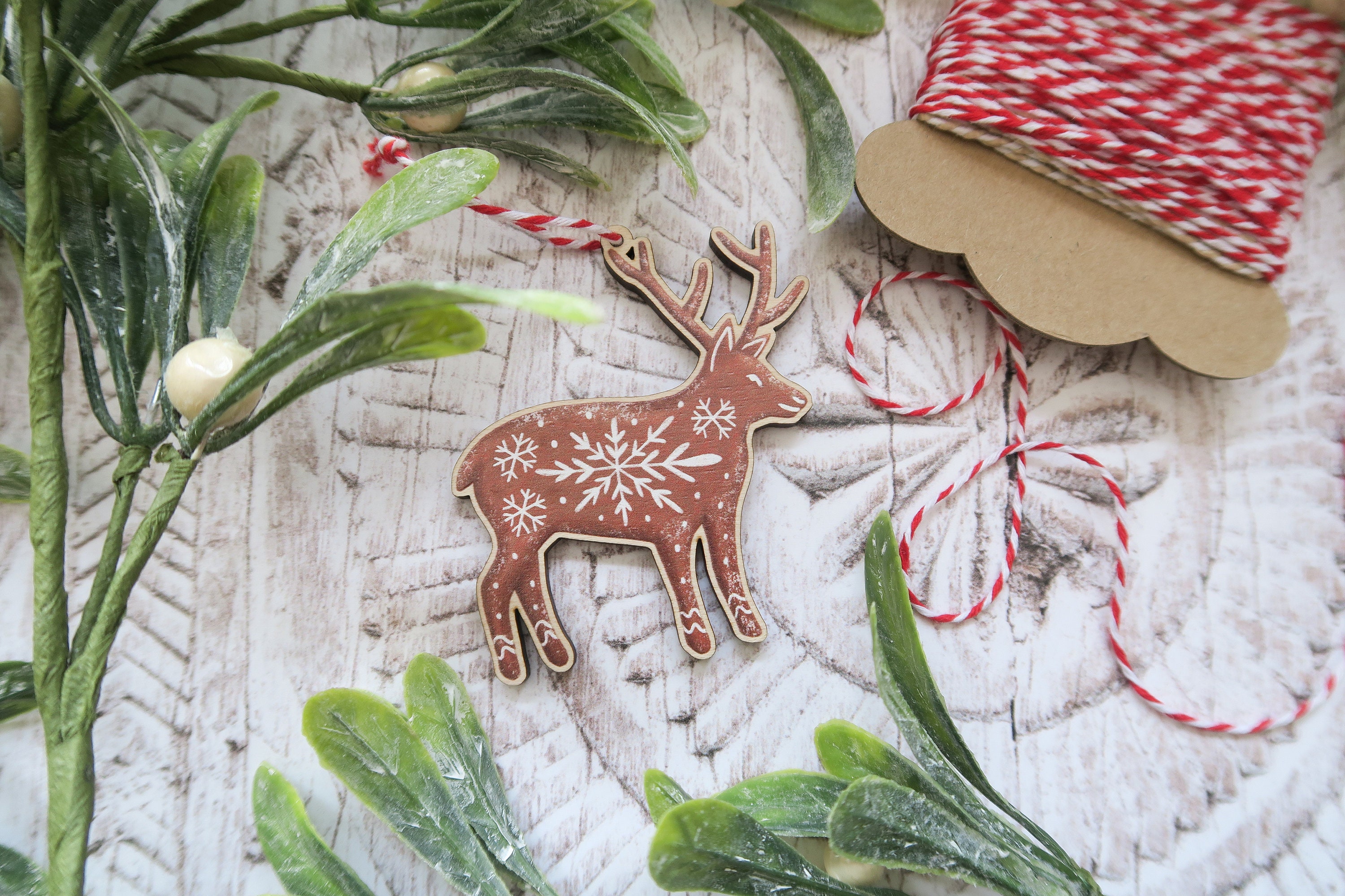 Ciervo De Jengibre Decorativo De Madera / Adorno Para árbol De Navidad / Regalo De Invierno / Relleno Para Calcetín Navideño - México