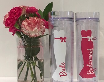 Six Bridal Party Tumblers bridesmaid tumblers bridal party