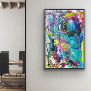 Original Abstract Painting “Pioneer” | Expressionist Acrylic on 24x36” Canvas | Textured Urban Colorful Art for Loft Office Home