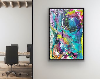 Original Abstract Painting “Pioneer” | Expressionist Acrylic on 24x36” Canvas | Textured Urban Colorful Art for Loft Office Home