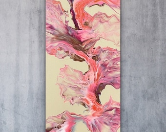 Fluid Dutch Pour Art | Acrylic Painting on 10x20” Traditional Canvas | Original Artwork for Home & Office Decor