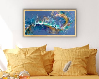 Original Painting “This Hook” Dutch Pour Acrylic | Abstract Fluid Art on Canvas for Home & Office | Gift Idea Decor