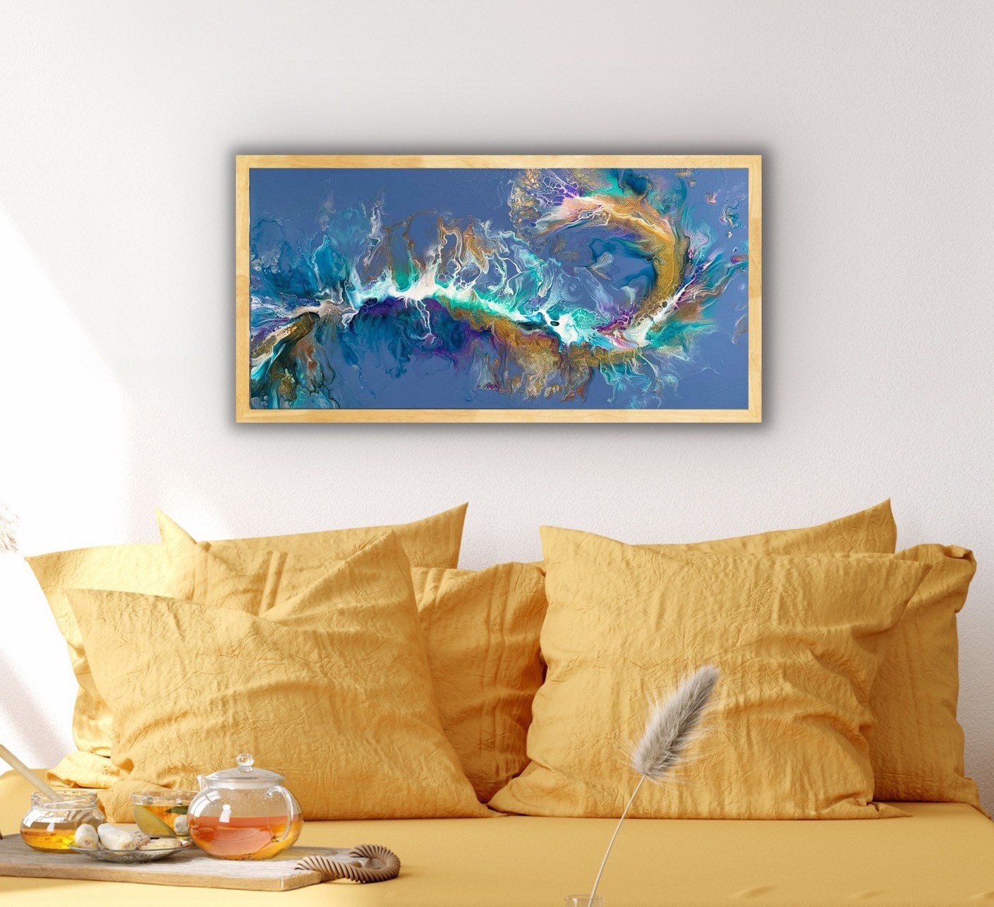 Original Gemälde "This Hook" Dutch Pour Acryl | Abstrakte Fluid Art auf Leinwand für Zuhause & Büro | Geschenkidee Dekor