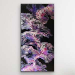 Original Dutch Pour Art | Acrylic Painting on 10x20” Traditional Canvas | Fluid Artwork for Home & Office Decor