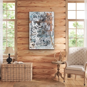 Abstract Expressionist Painting “Flurry” | Original, Acrylic on 24x36” Canvas | Textured Urban Colorful Art Graffiti for Loft Office Home