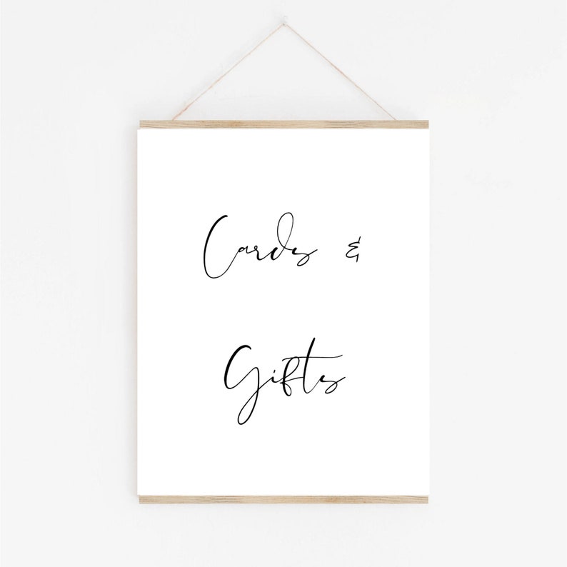 Cards /& Gifts Sign Wedding PRINTABLE Digital Download Minimalist Black White Boho Simple Wedding Decor Wedding Signage