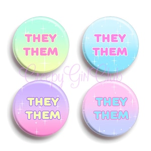 Choose Your Own Fairy Kei Personal Pronoun Pin Pack: He / Him, She / Her, They / Them | trans pastel non-binary kawaii baby sweet cute