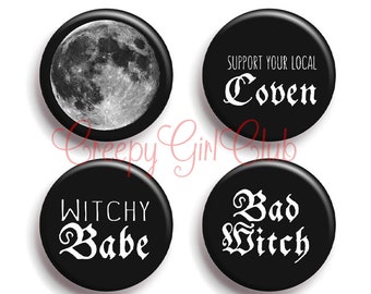 weich und smoothy 37 mm Krähe Button schwarz Rabe Gothic Mond Magic Witchcraft Nadelbutton Pin