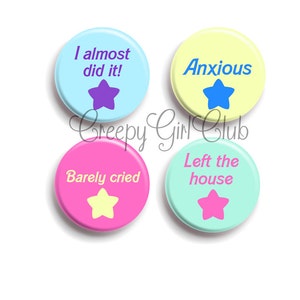 I Did An Okay Job Motivational Adulting Pins: I Almost Did it, Anxious, Barely Cried, Left The House