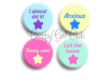 I Did An Okay Job Motivational Adulting Pins: I Almost Did it, Anxious, Barely Cried, Left The House