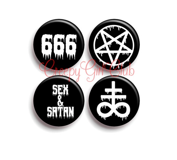Satanic Sex Pin Set 666 Reversed Pentagram Leviathan Cross Etsy