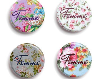 Cottage Core Femme Pin Pack | Flowers Floral Victorian Cottagecore Femme Soft Gentle Aesthetic Sweet Trans Pins