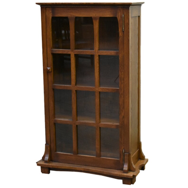Arts And Crafts Mission Solid Oak 1 Door Display Bookcase With Image 0