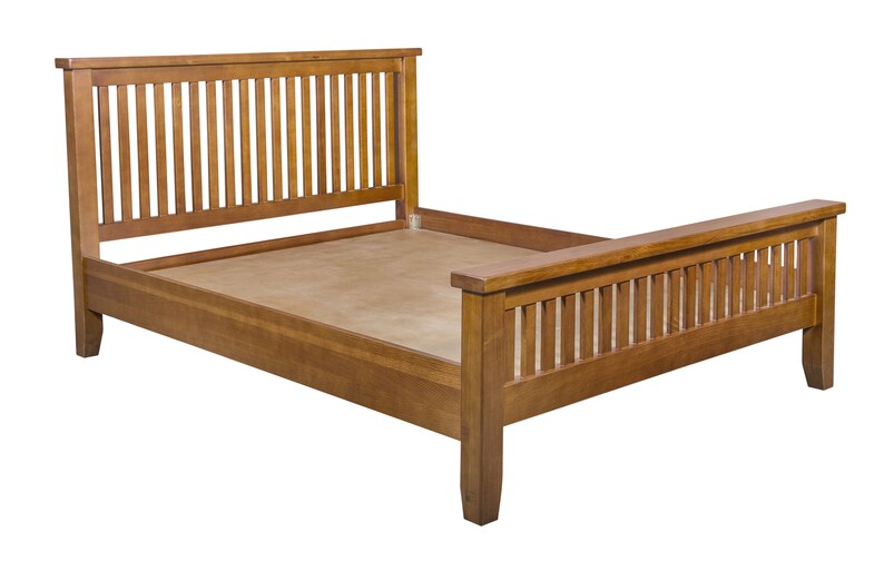 Arts And Crafts Mission Oak Slat Bed Queen Size Image 0