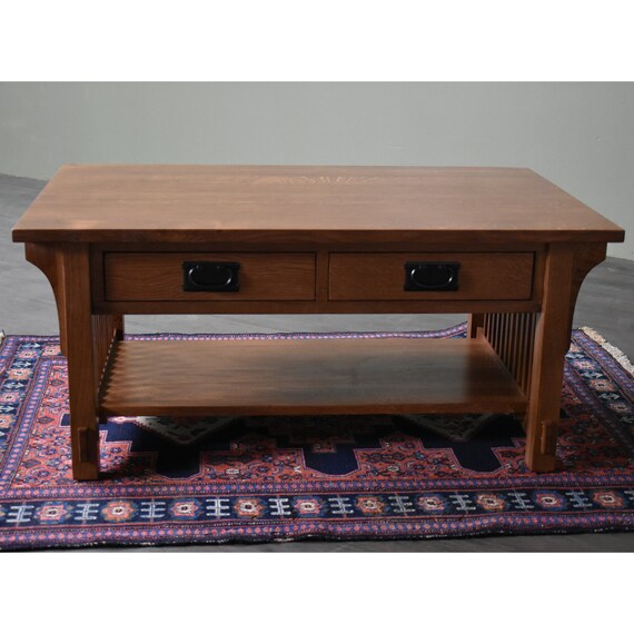Mission Crofter Style 4 Drawer Coffee Table Made With Quarter Etsy