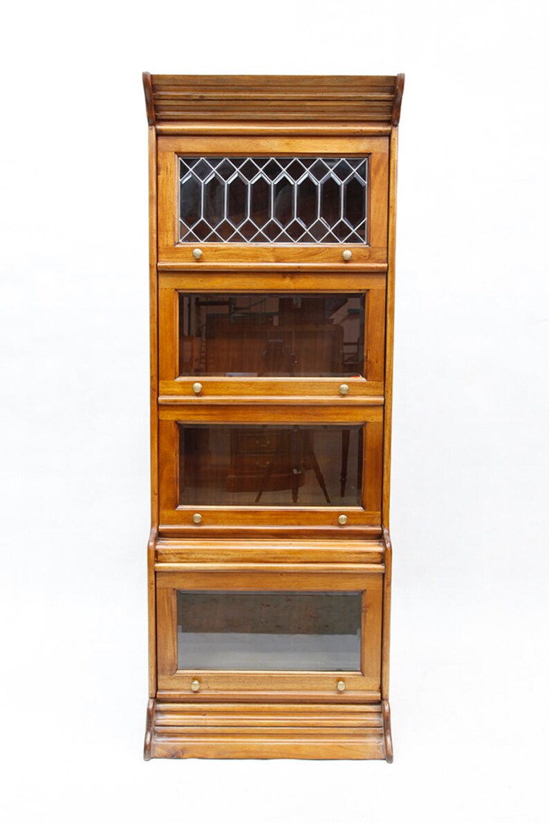 Mahogany Wood 4 Door 24 Wide Barrister Bookcase with Etsy