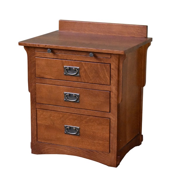 Mission Solid Quarter Sawn Oak 3-drawer Nightstand / End Table with Storage - MC