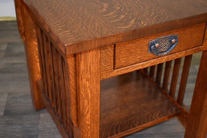 Mission Quarter Sawn White Oak End Table in Golden Brown Stain Etsy