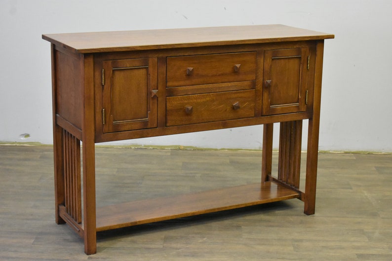 Mission Style Solid Oak Sideboard Buffet Entry Way Console Etsy