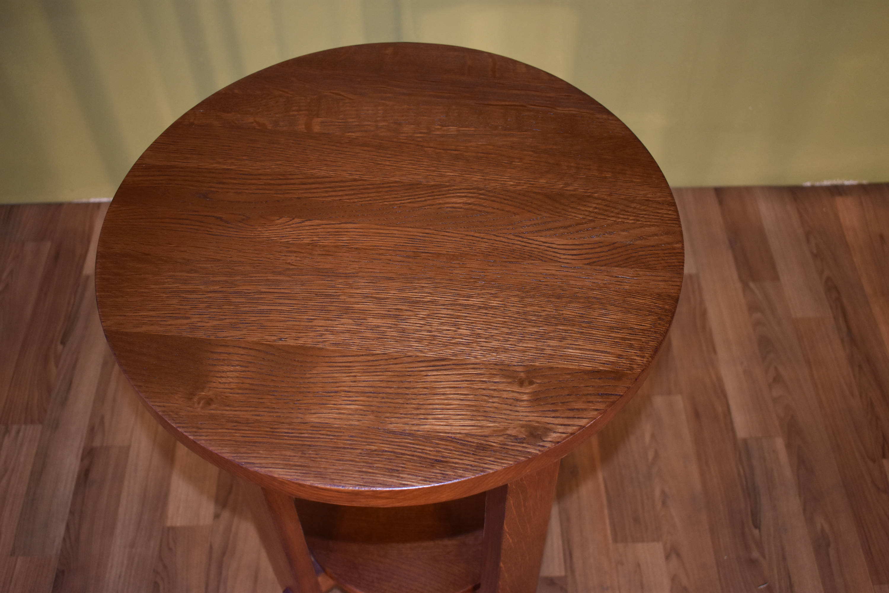 Mission Solid Quarter Sawn Oak round end table / side Table Etsy