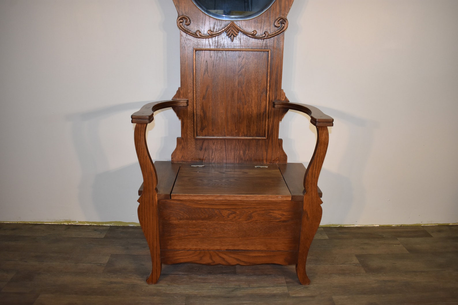 Mission Solid White Oak Hall Tree with Storage and Sitting Etsy