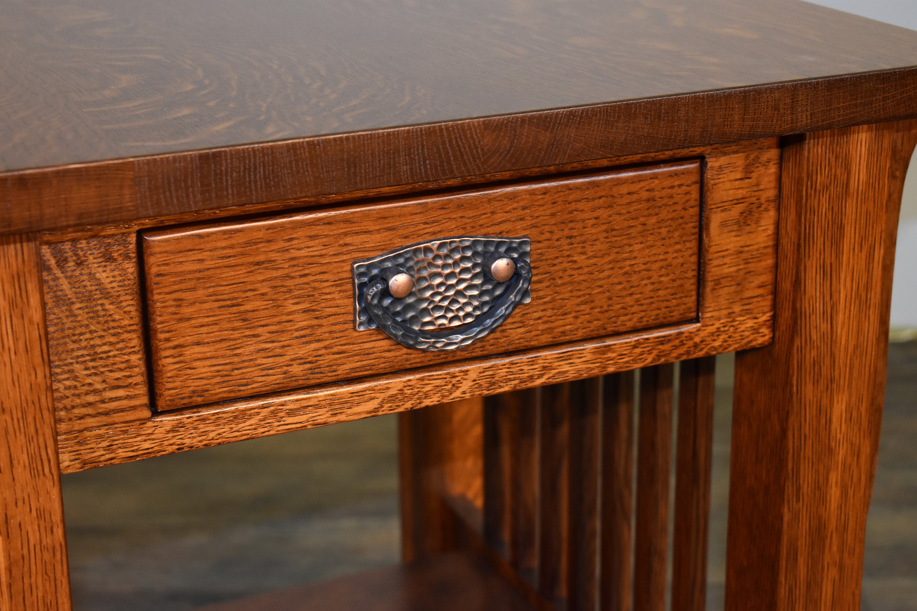 Mission Quarter Sawn White Oak End Table in Golden Brown Stain Etsy