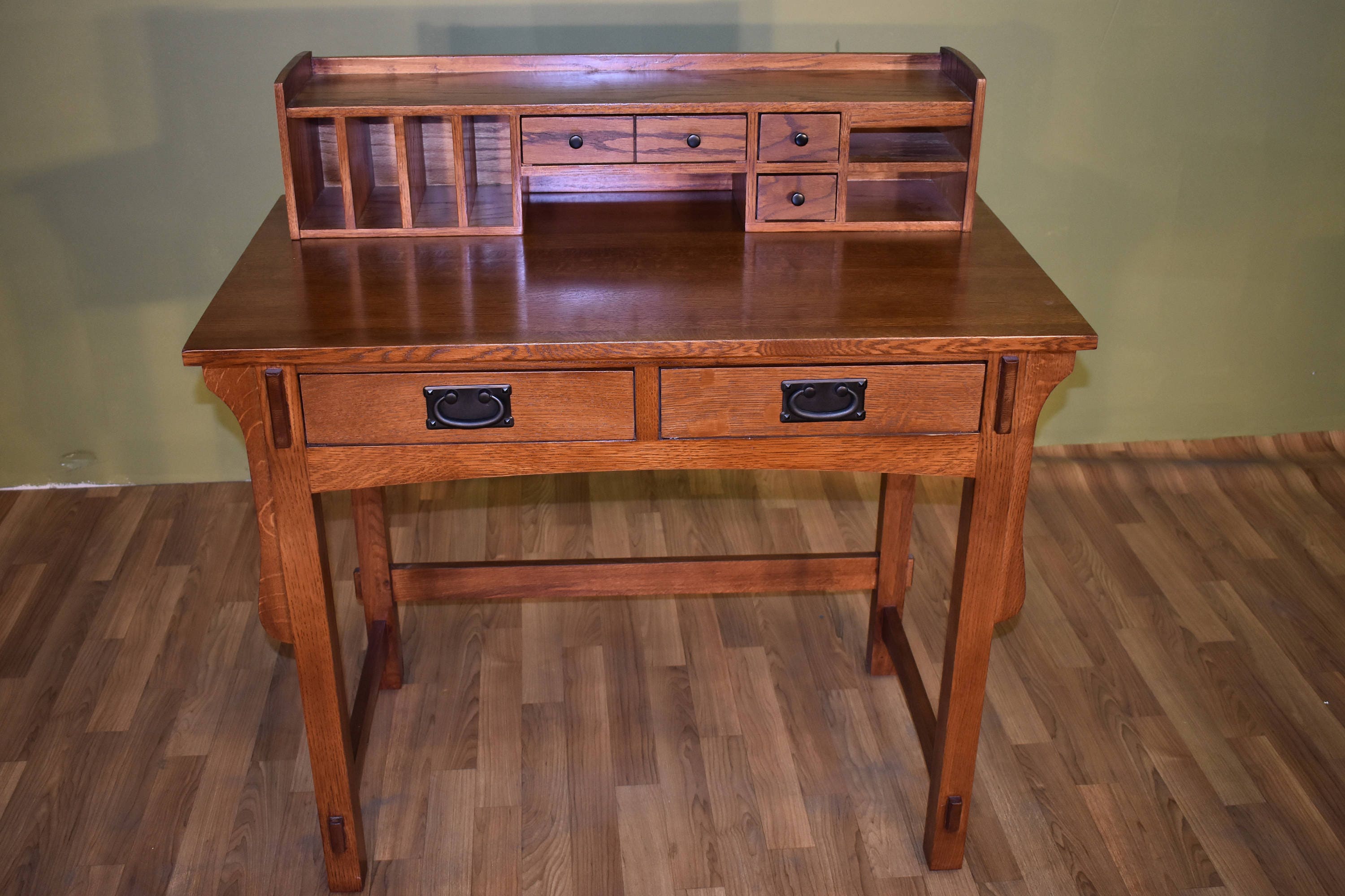 Mission Style Solid Quarter Sawn White Oak Desk with Storage Etsy