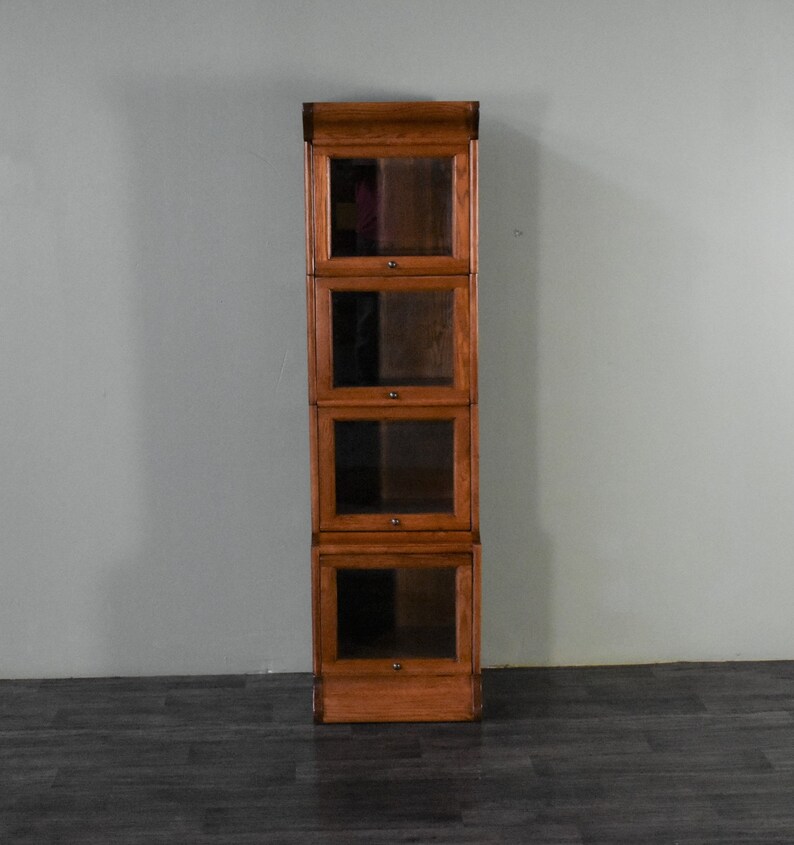 Mission Solid Oak 4 Stack Narrow Barrister Bookcase with Etsy