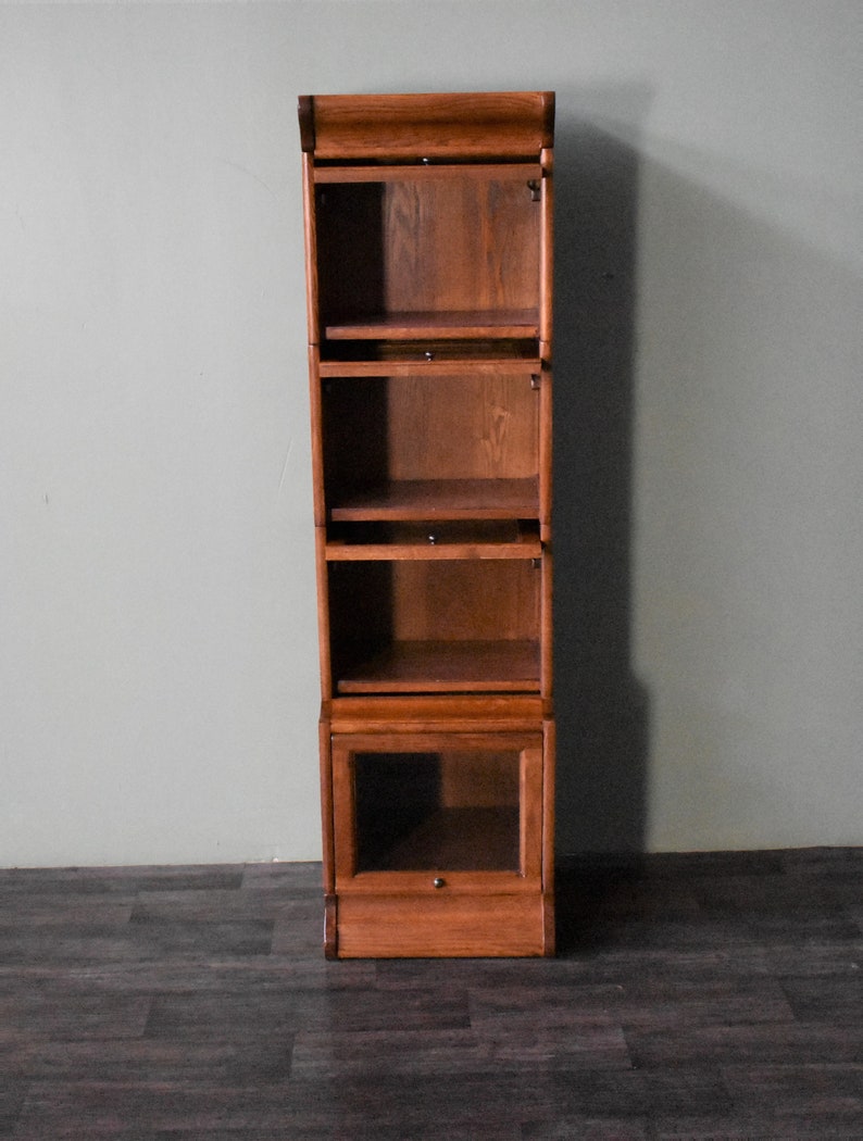 Mission Solid Oak 4 Stack Narrow Barrister Bookcase with Etsy